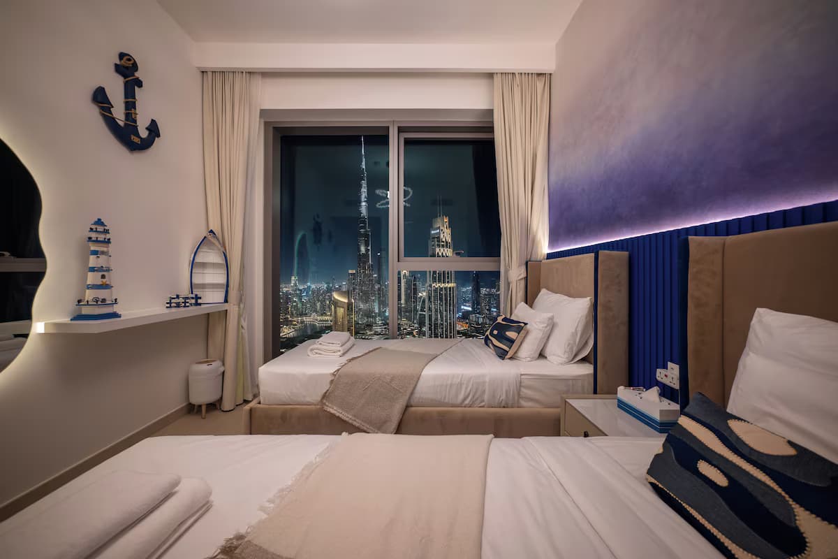 Lavish House On 54th Floor With Best Burj Khalifa View Connected To Dubai Mall - Schlafzimmer