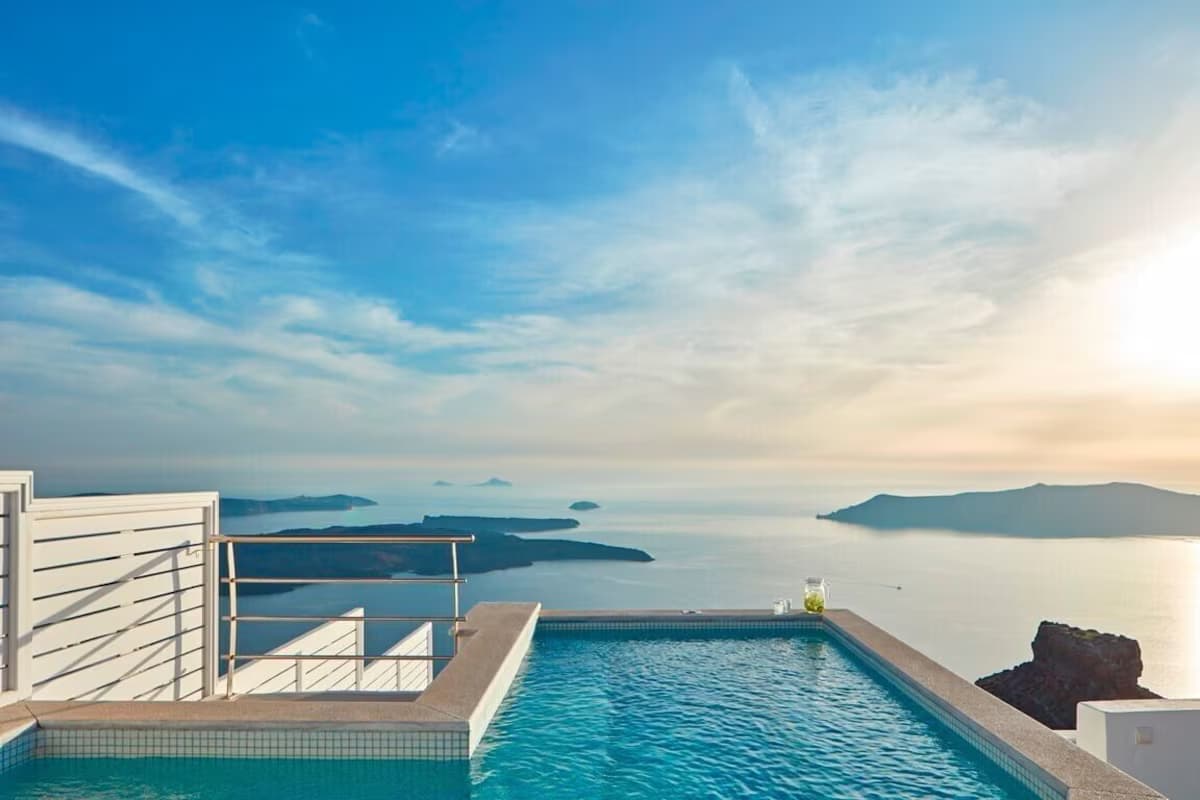 Fantastische Villa auf Santorin | Caldera Serene House | 3 Schlafzimmer | Privates Tauchbecken & atemberaubender Meerblick | Imerovigli - Außenbereich