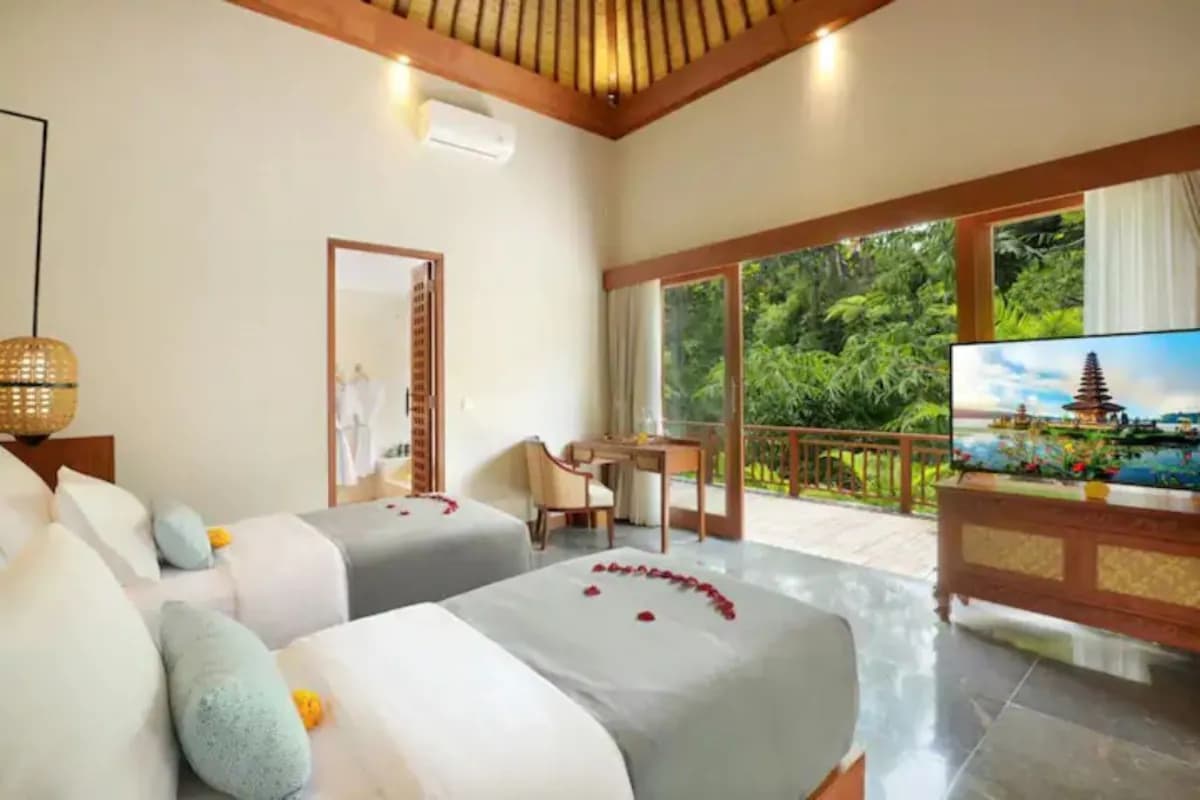 Infinity-Pool 2 Schlafzimmer in Ubud - Schlafzimmer