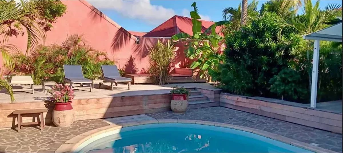 Homerez - Villa SAJ, 150m vom Strand St. Jean - Außenbereich
