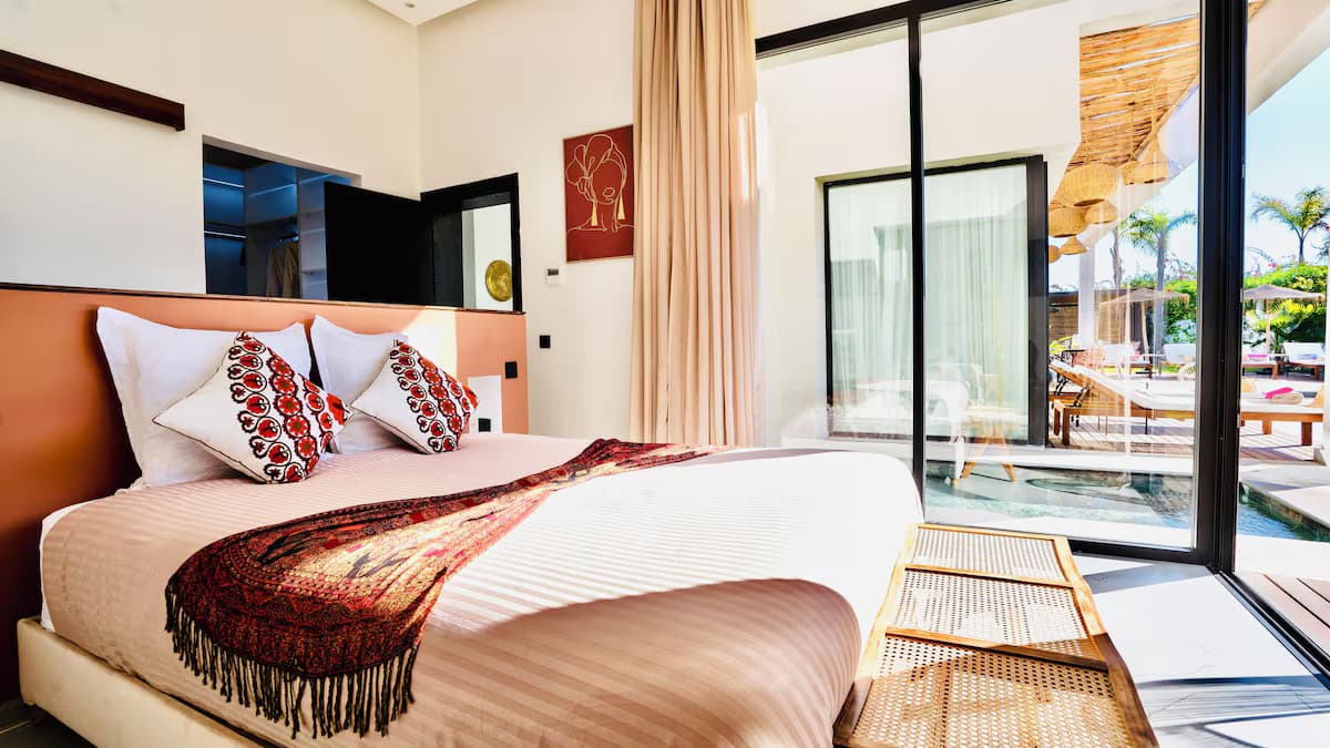 Villa Alanaé Avec Piscine Chauffée Marrakech à 10 min du Centre - Schlafzimmer